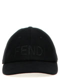 Fendi Black Cotton Baseball Cap