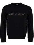 Saint Laurent beaded logo embroidery sweater