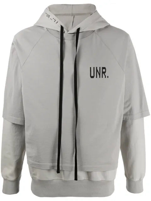 UNRAVEL PROJECT logo-print layered hoodie