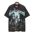 Godspeed Liberty Statue Crowd NYC Short Sleeve Tee (Washed Black)