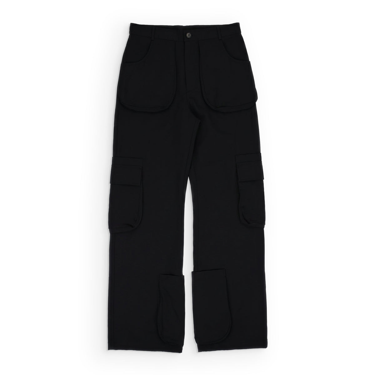 Black Satin Pocket Trousers