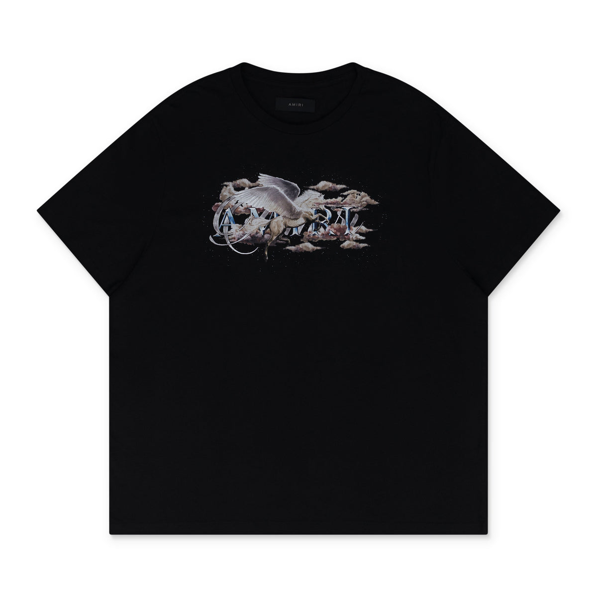 Black Pegasus Script Logo Tee