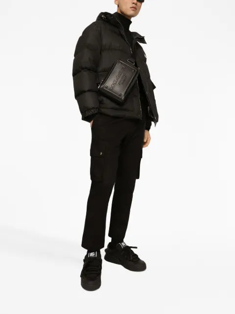 Dolce & Gabbana logo-plaque padded hooded jacket