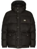 Dolce & Gabbana logo-plaque padded hooded jacket