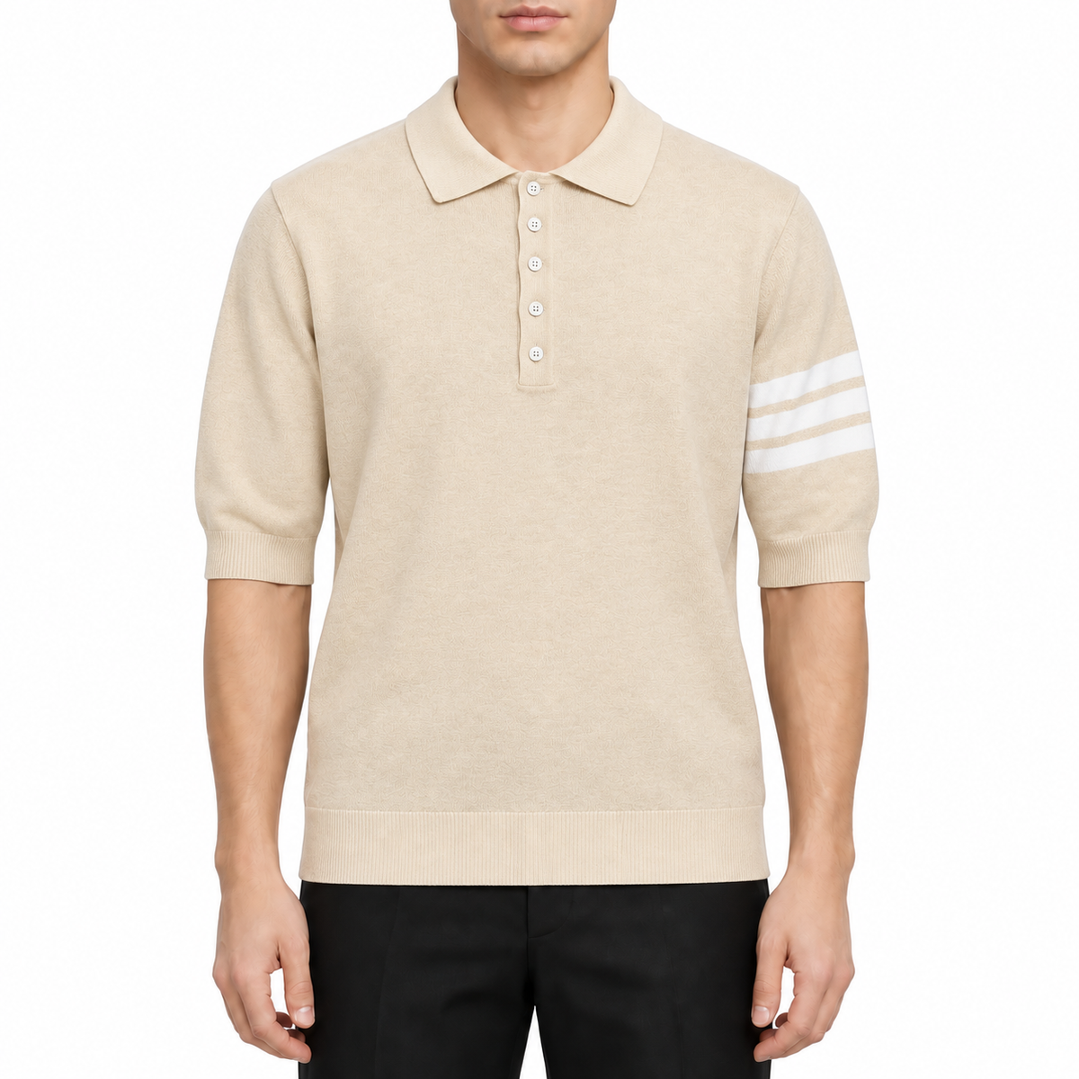Four-Bar Polo Collar Short Sleeve Shirt | Thom Browne