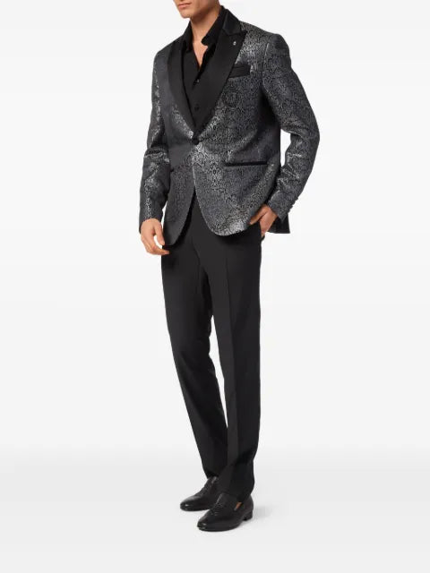 Billionaire snakeskin-jacquard blazer