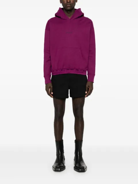 Saint Laurent logo-embroidered cotton hoodie