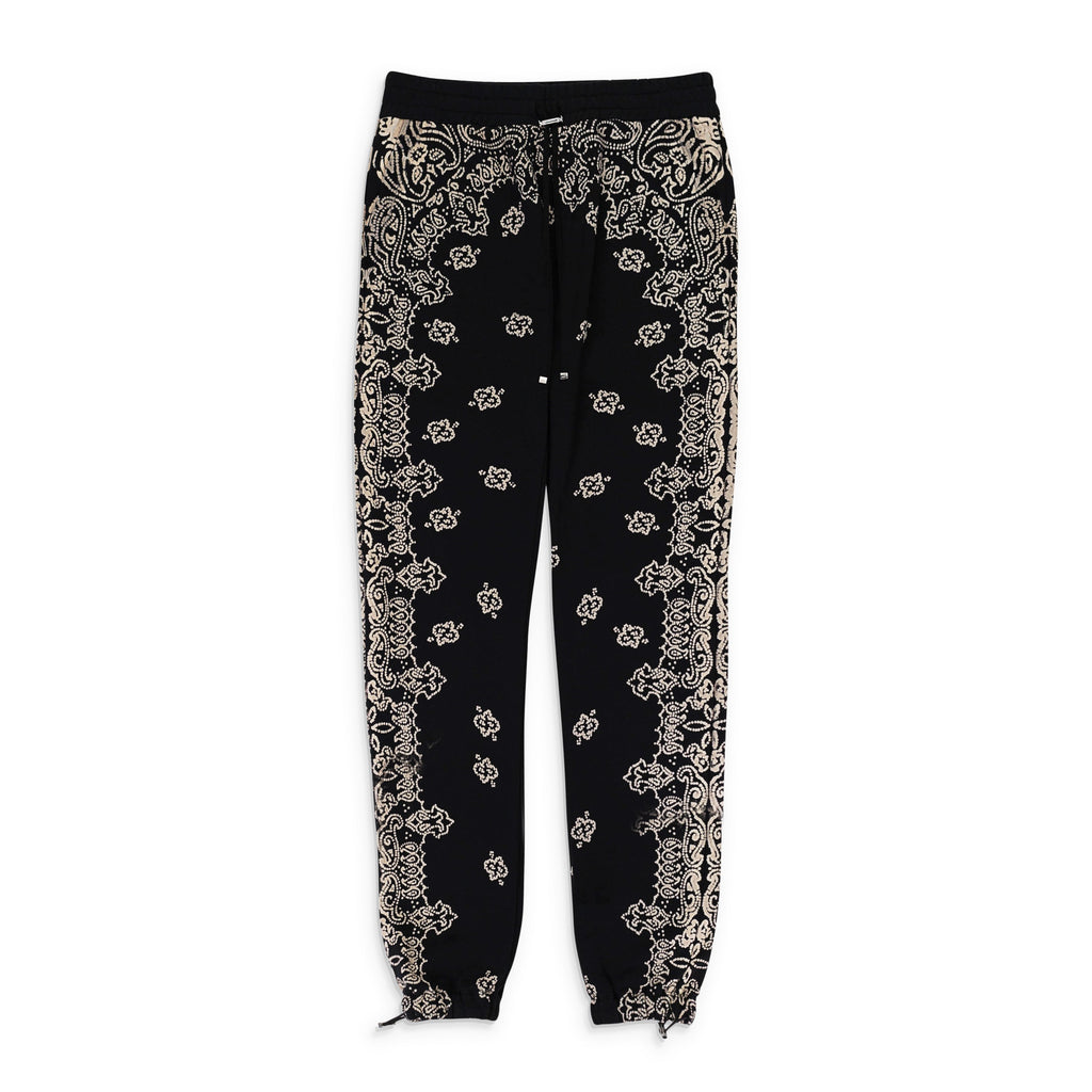 BANDANA BLEACH BLACK SWEATPANTS