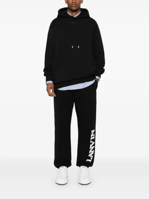 Lanvin logo-embroidered cotton hoodie