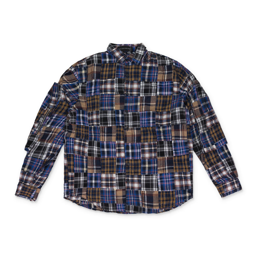 MULTICOLOR PLAID POCKET FLANNEL