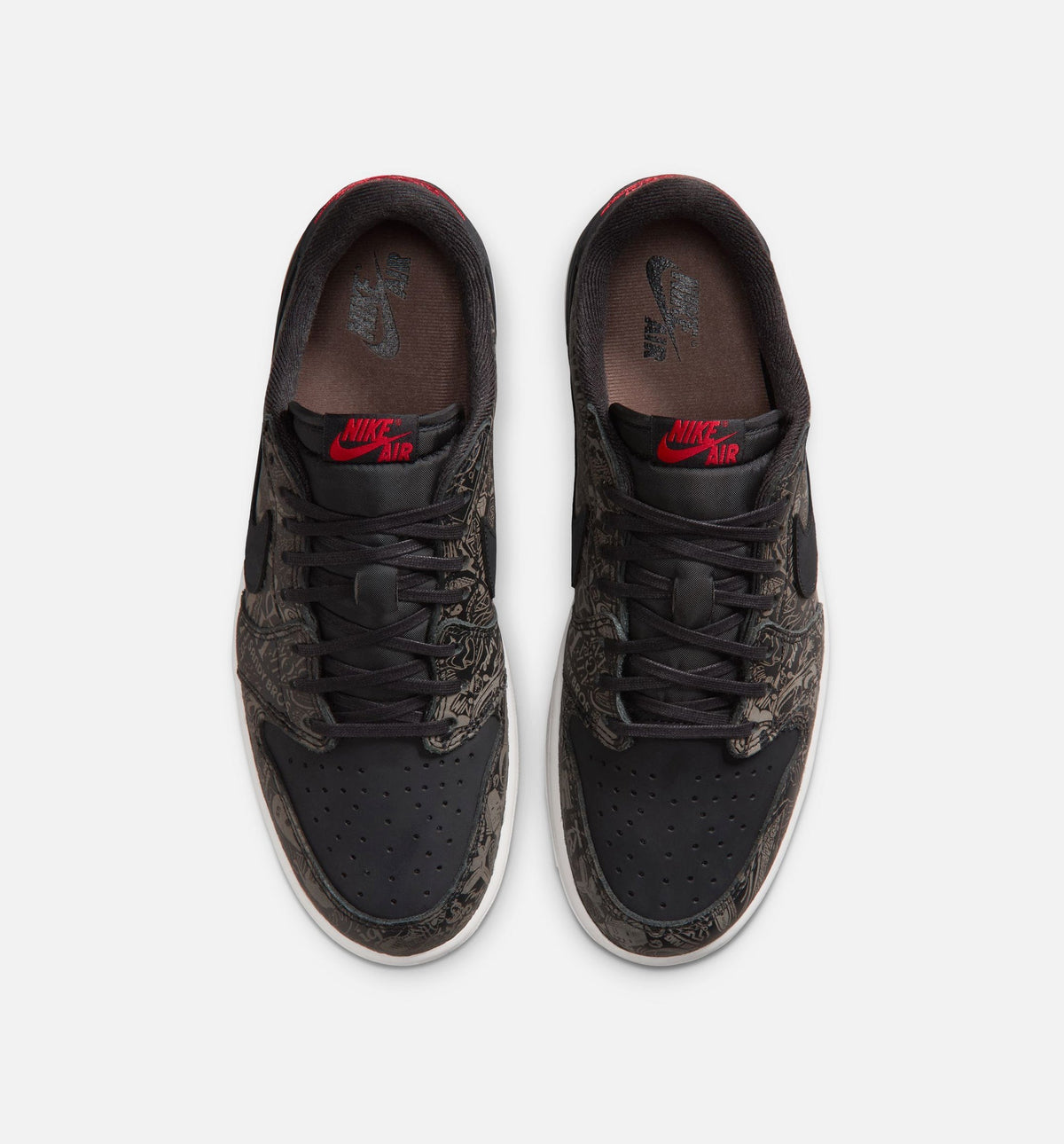 Air Jordan 1 Retro Low OG Laser Black and Varsity Red Men's Shoes