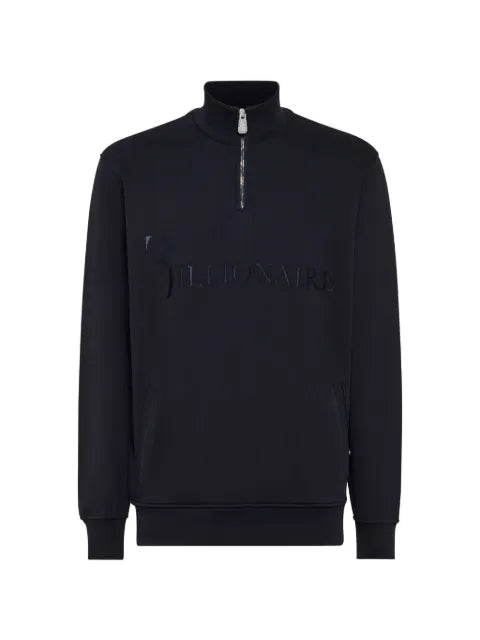 Billionaire logo-embroidered half-zip sweater