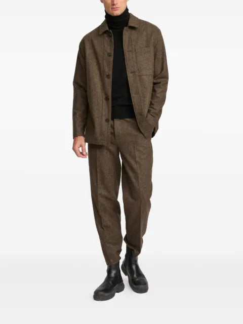 Yves Salomon tweed shirt jacket
