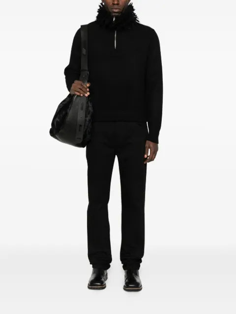 Alexander McQueen fringed-collar jumper