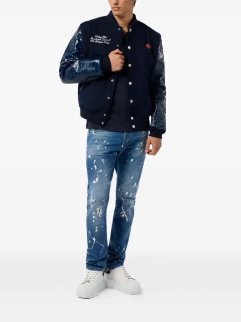 Philipp Plein logo-detail bomber jacket