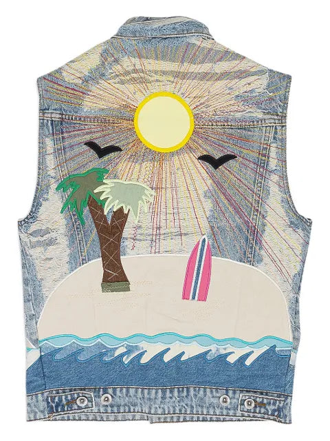 Who Decides War appliqué-detail vest