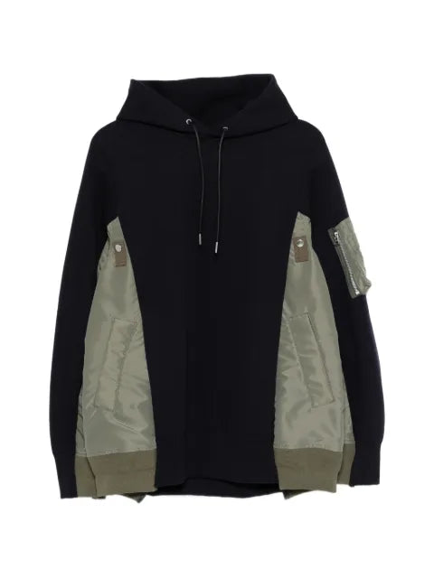 sacai zip-pocket hoodie
