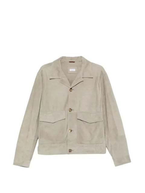 Brunello Cucinelli pocket suede leather jacket