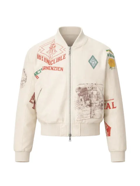 Marine Serre regenerated printed bomber jacket