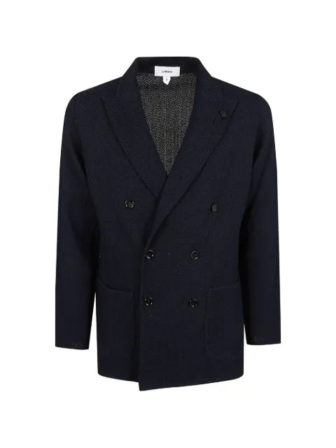 Lardini double-breasted cotton blazer