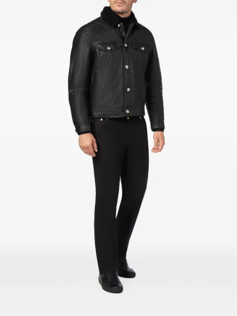 Billionaire workwear jacket in python leather
