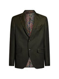 ETRO single-breasted wool jacket with placed print