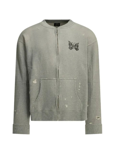 Needles distressed papillon-print sweater