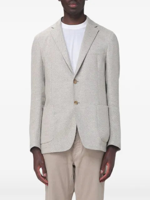 Zegna chevron-pattern single-breasted blazer