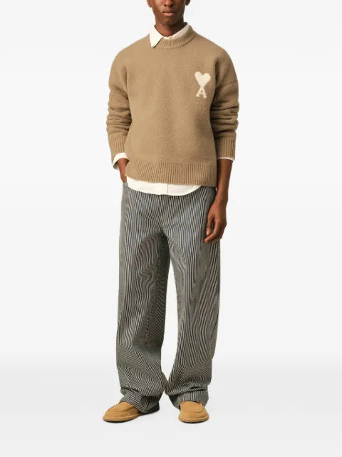AMI Paris Ami de Coeur intarsia-knit sweater