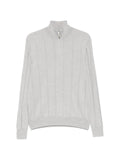 Canali ribbed-knit quarter-zip sweater