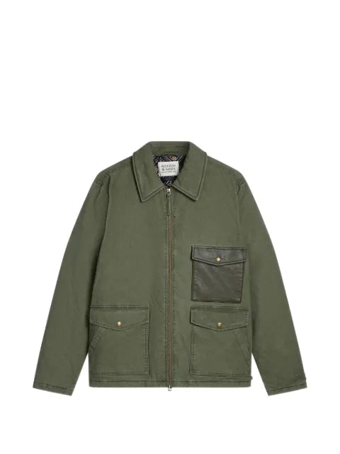 Scotch & Soda contrast-pocket zip-up jacket