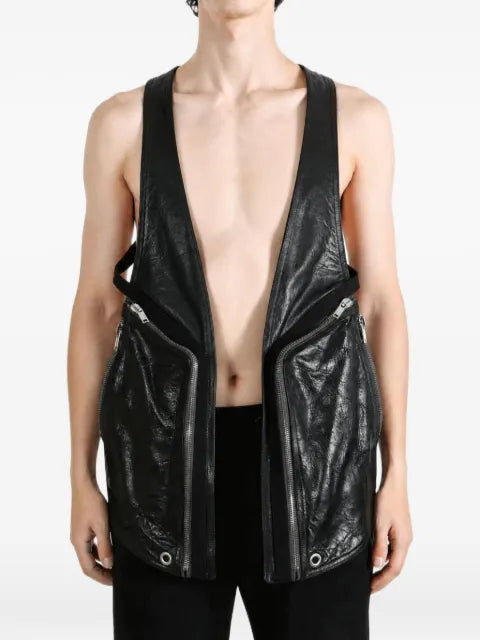 Rick Owens Tower Temple vest in tumbled lamb