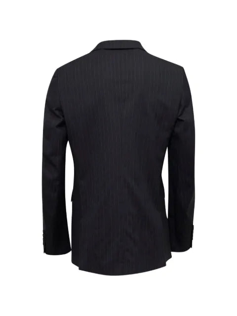 Comme des Garçons Homme Deux Dobby pinstripe-pattern zip-detail blazer