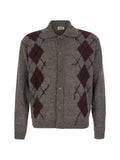 COOR argyle-patterned button-up cardigan