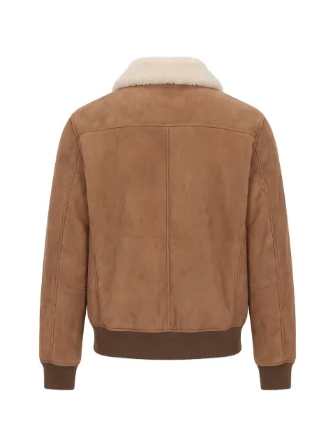 Stewart Sean shearling-collar leather jacket
