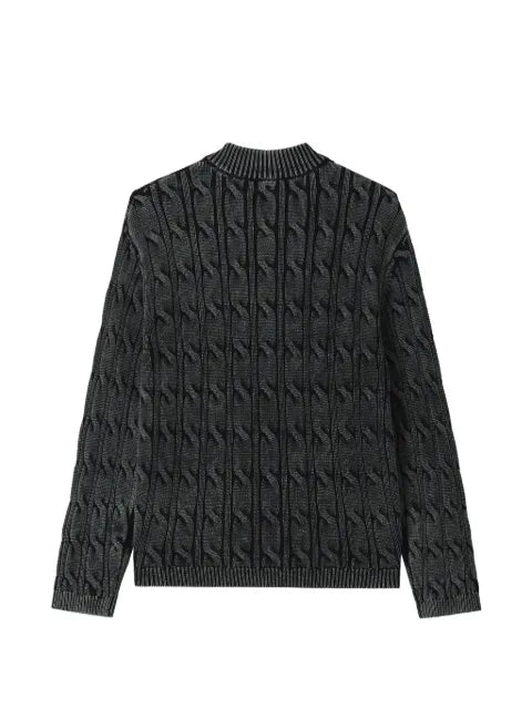 FINGERCROXX cable-knit zip-up cardigan