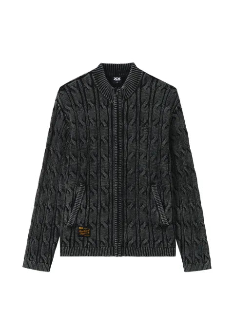 FINGERCROXX cable-knit zip-up cardigan