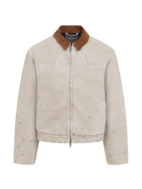 Balenciaga distressed corduroy-collar jacket