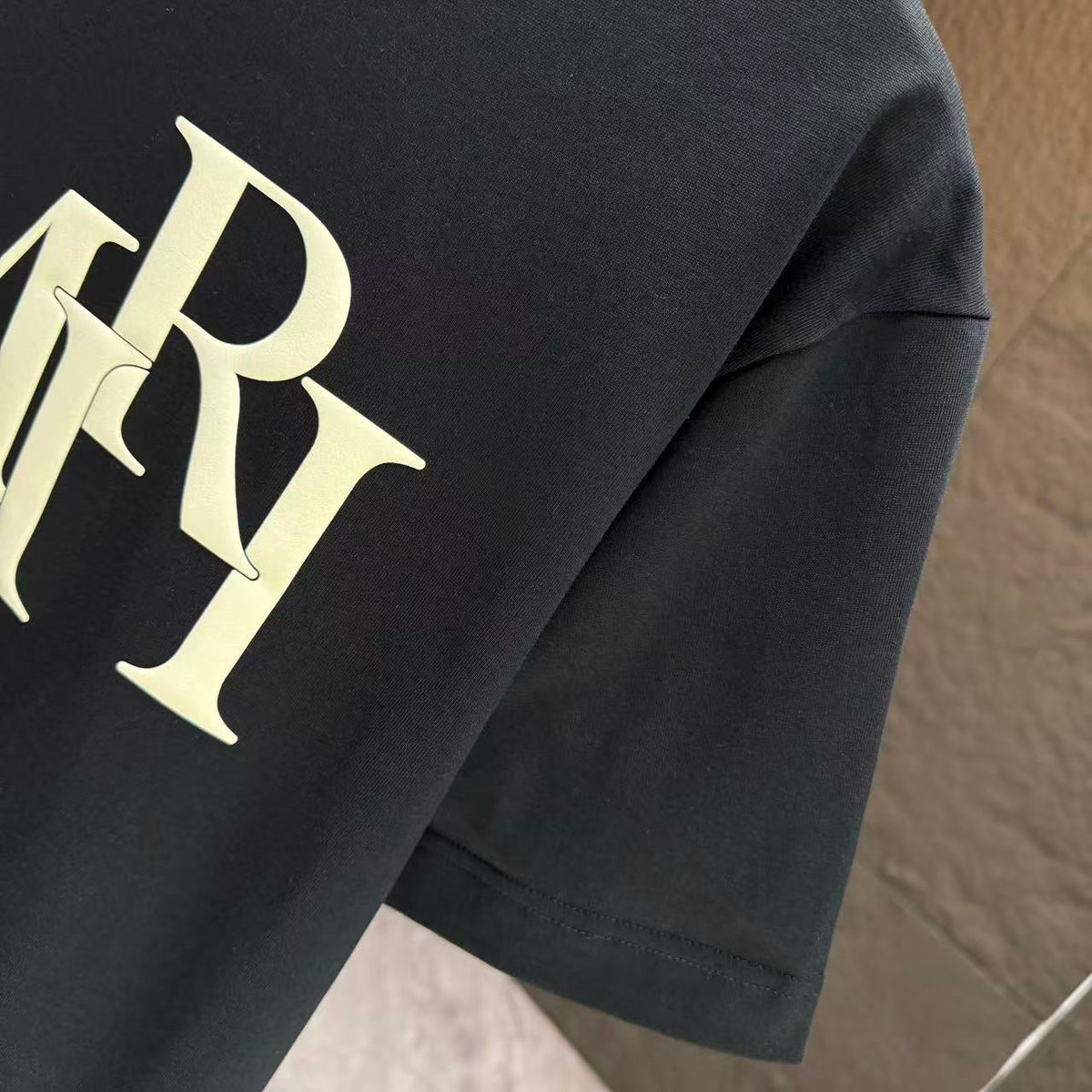 AMIRI Overlapped Stacked Logo Crew‑Neck Short‑Sleeve T‑Shirt