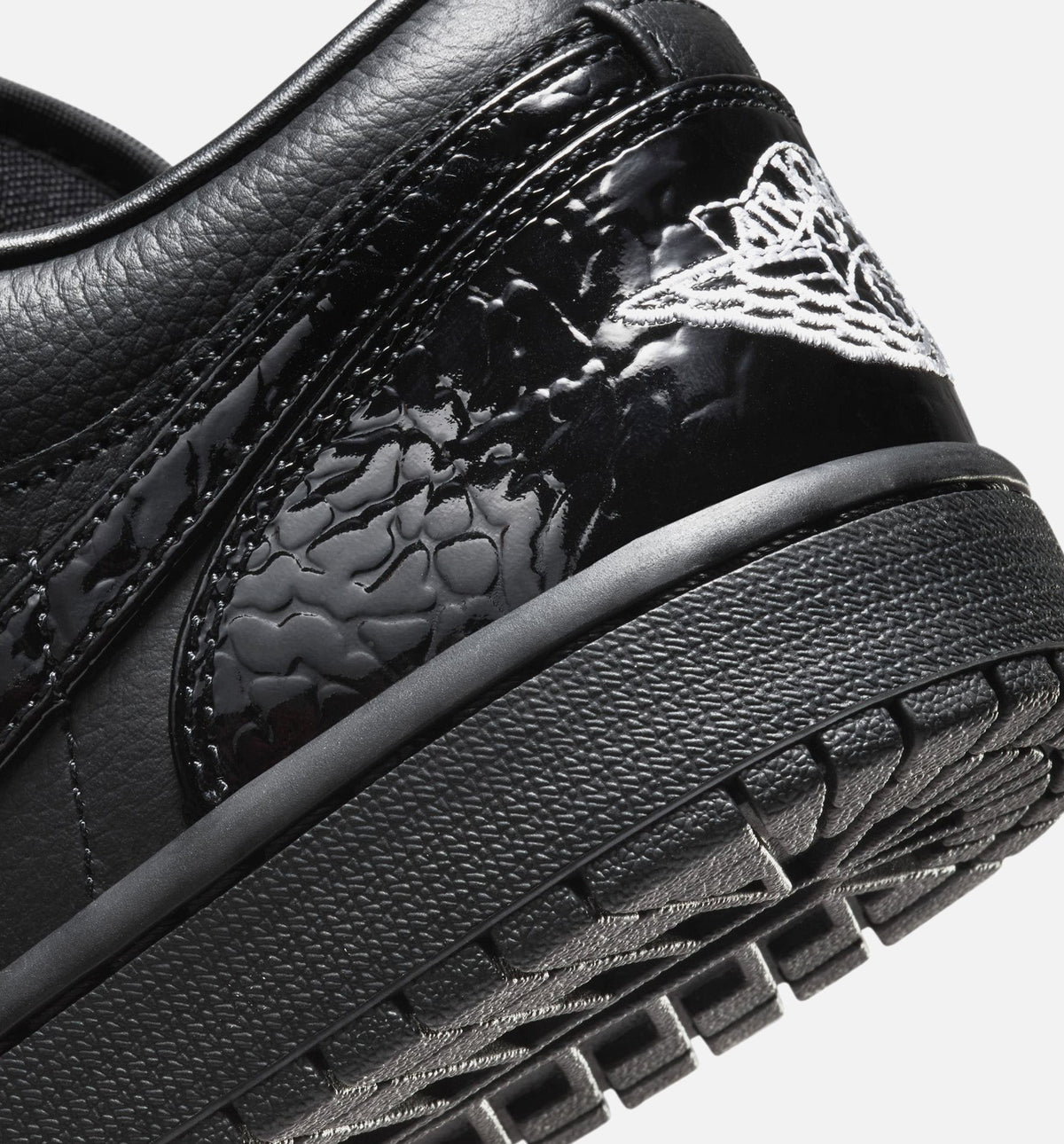 Air Jordan 1 Low 'Patent Elephant' Women's Shoes - Black / White / Metallic Silver