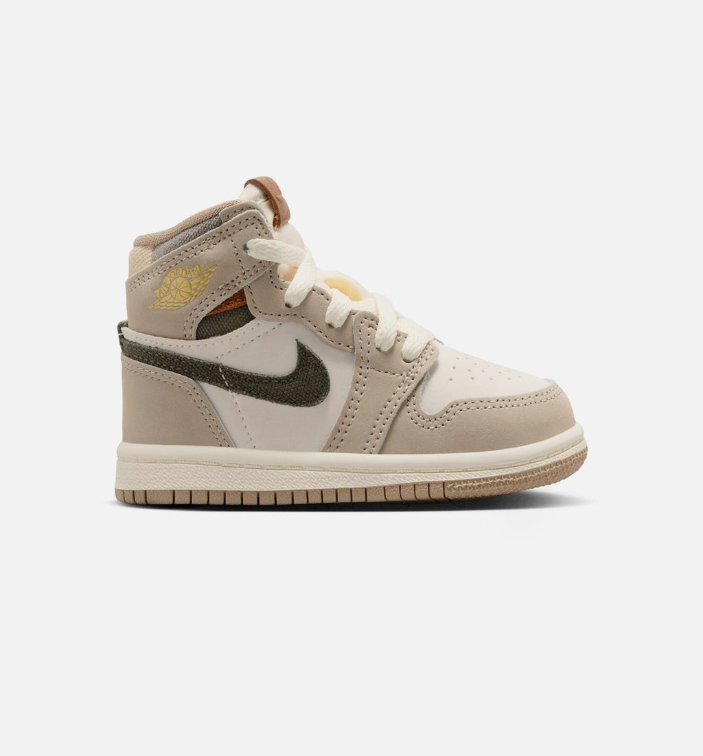 Air Jordan 1 Retro High OG Infant Toddler Lifestyle Shoe - Khaki/Sail/Coconut Milk/Cargo Khaki