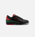 Air Jordan 2 Retro Low Christmas Grade School Shoes - Black Fire Red Cement Grey