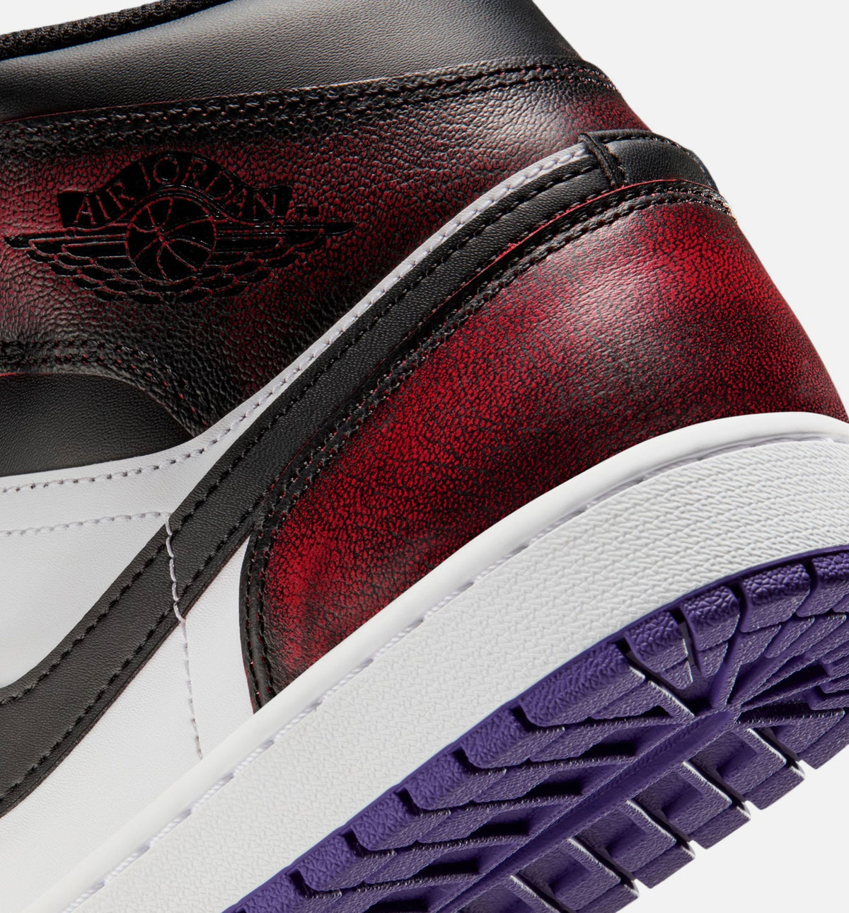 Air Jordan 1 Mid SE Men's Lifestyle Sneakers - True Red/White/Court Purple/Black