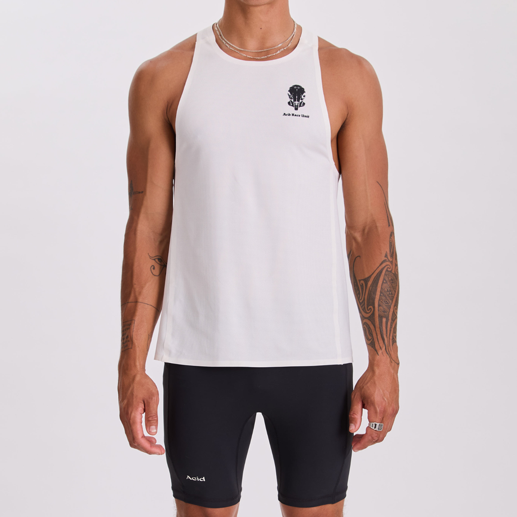 Acid Running Men's Race Unit Tank: Bone