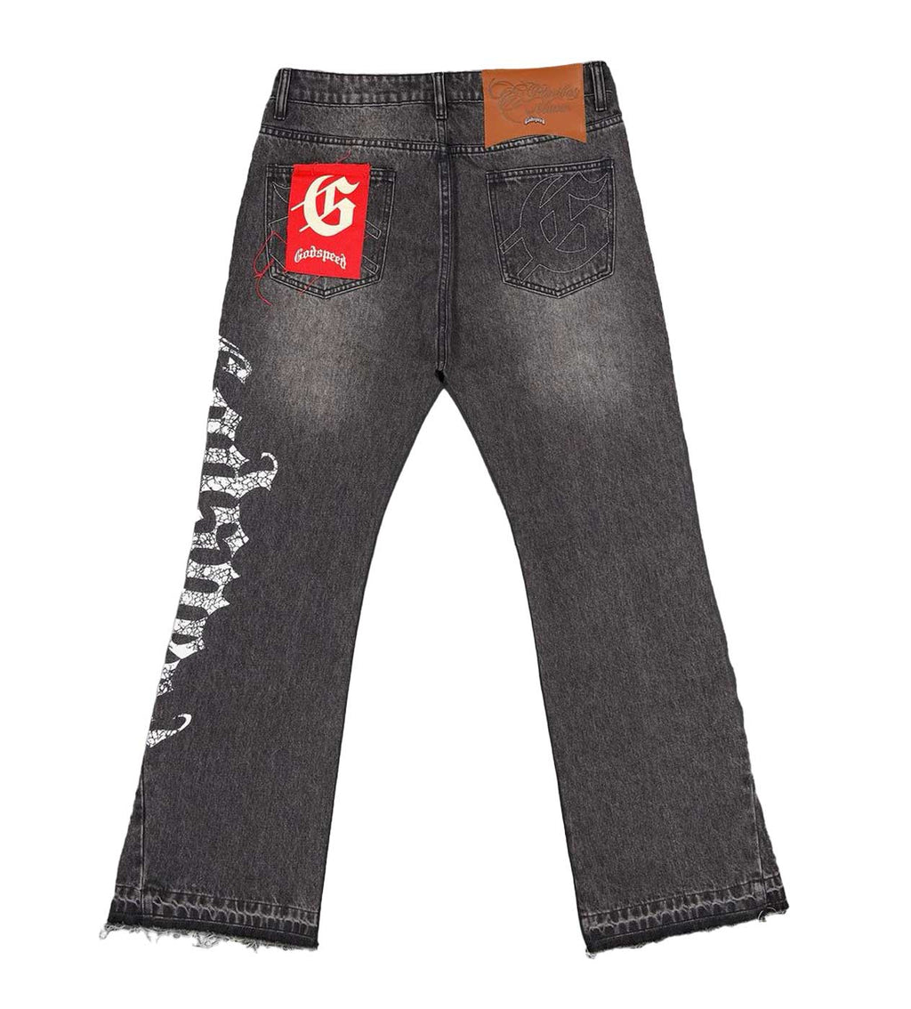 Godspeed OG Logo Flared Denim Grey Wash