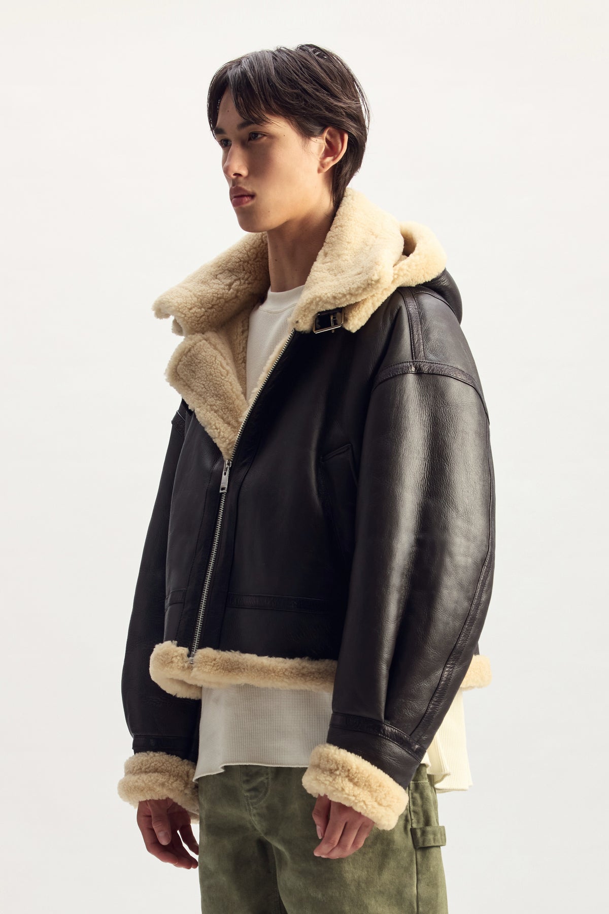 Foil Wordmark Shearling Jacket
