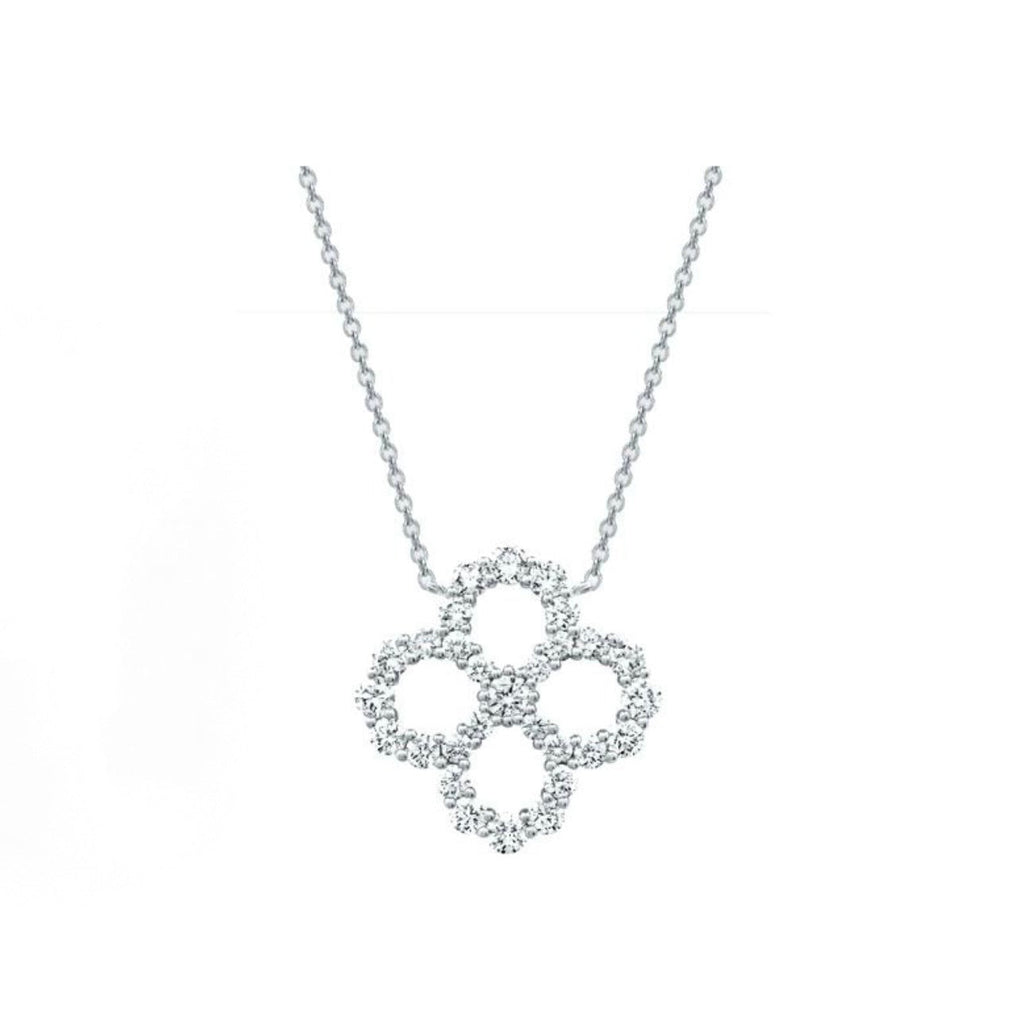 Harry Winston Style Four-Leaf Clover Cubic Zirconia Necklace