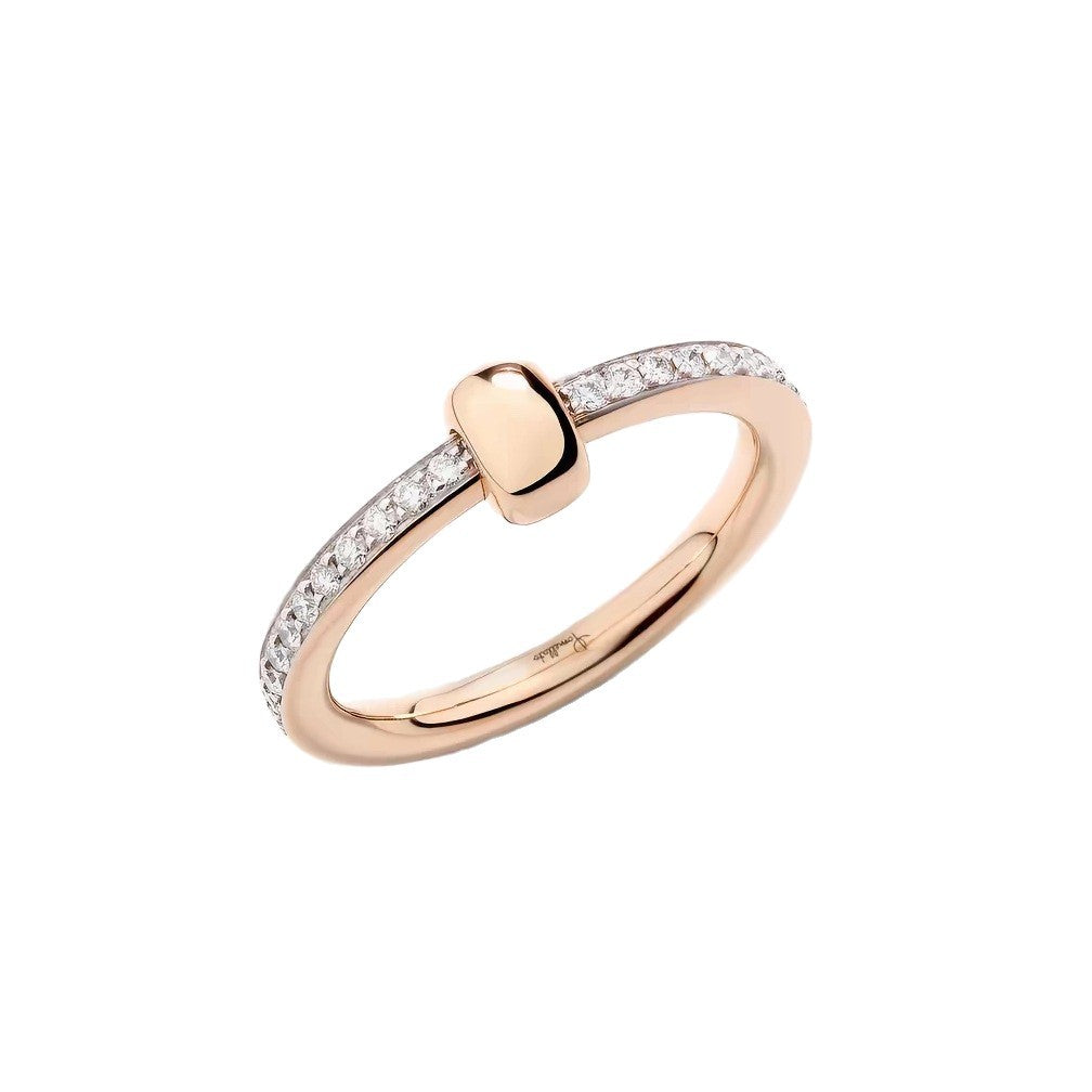 Pomellato Style Classic Cubic Zirconia 18K Gold-Plated Ring