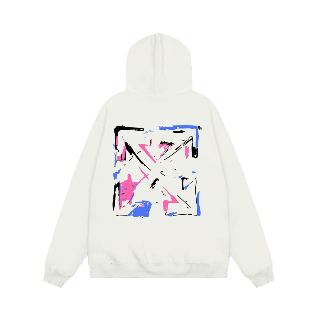Off‑White Multi‑Arrow Abstract Graphic Oversized Hoodie Streetwear