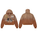Vale Forever Lives Forever Vale Sport Polo Zip Hoodie — Brown